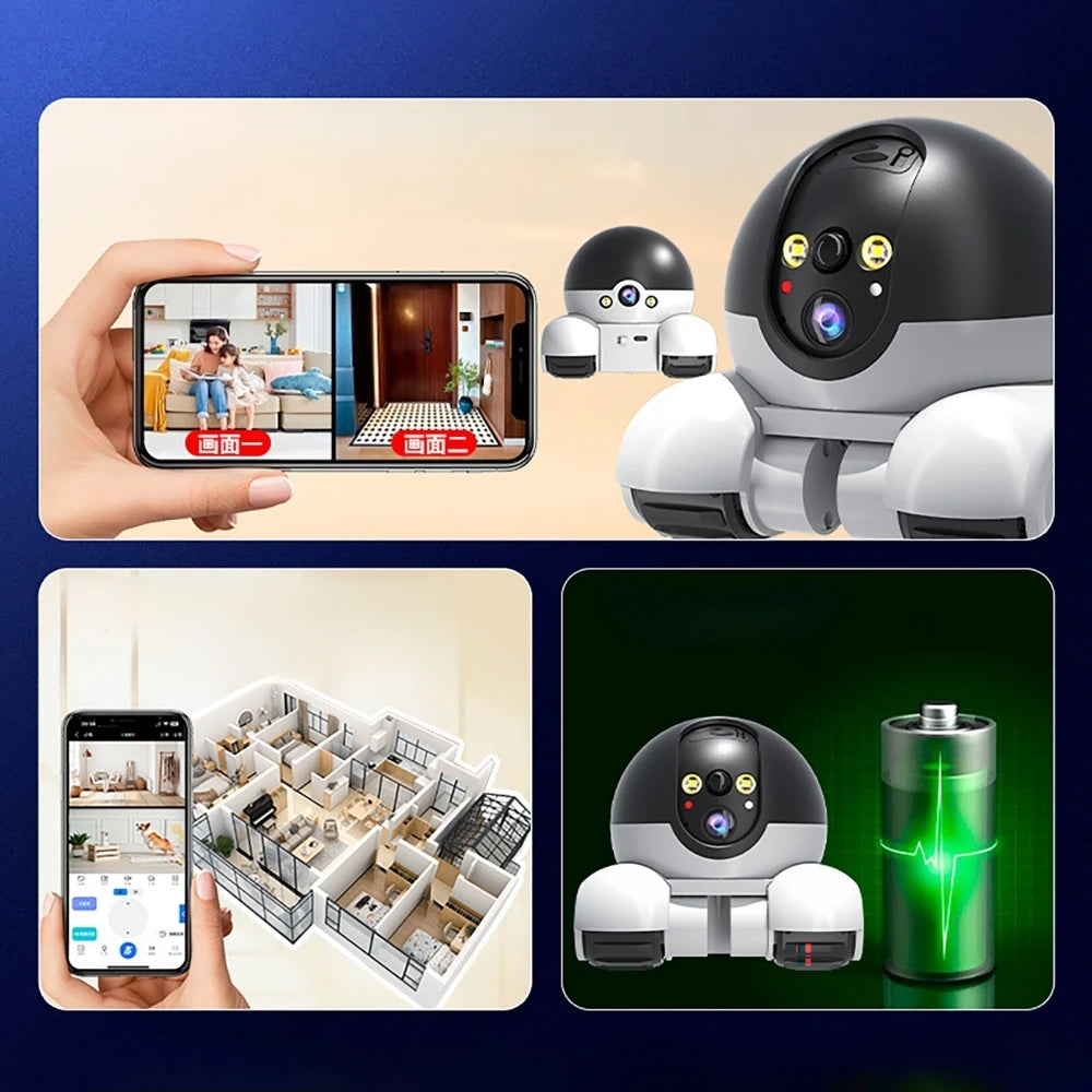 Pet Camera Robot Companion Monitor WiFi Robot APP Remote Control for Dogs Cats Baby Monitor 2-Way Talk, Night Vision Movable