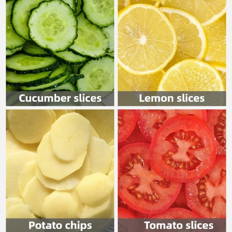 New Commercial Double Spout Vegetable Cutter 4 in 1 Multifunctional Dicing Shredding Slicing Cutting Strips Vegetables