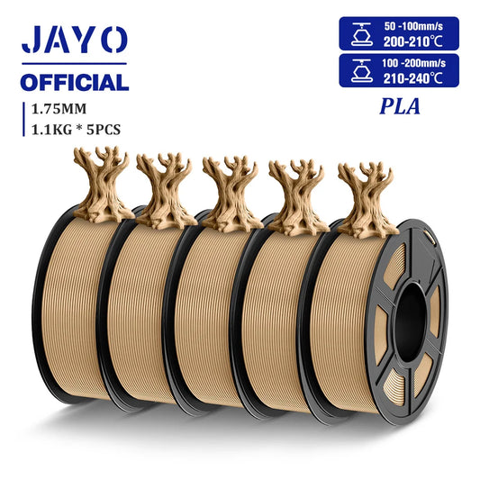 JAYO 3D Filament PLA/PLA META/PETG/SILK PLA+/Wood/PLA Marblel/ APLA 1.75mm 5Roll 1.1KG/0.5KG 3D Printer Filament for 3D Printer