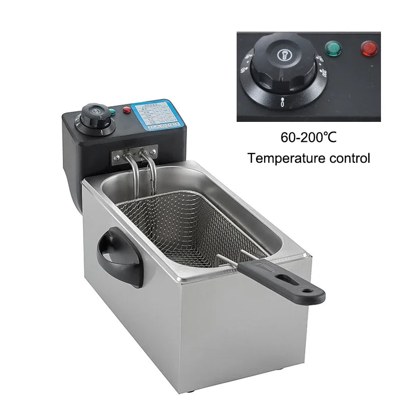 4L Electric Deep Fryers Oil Oven Adjustable Thermostat Fried Chicken Grill French Fries Frying Machine Heating Cooker 2000W