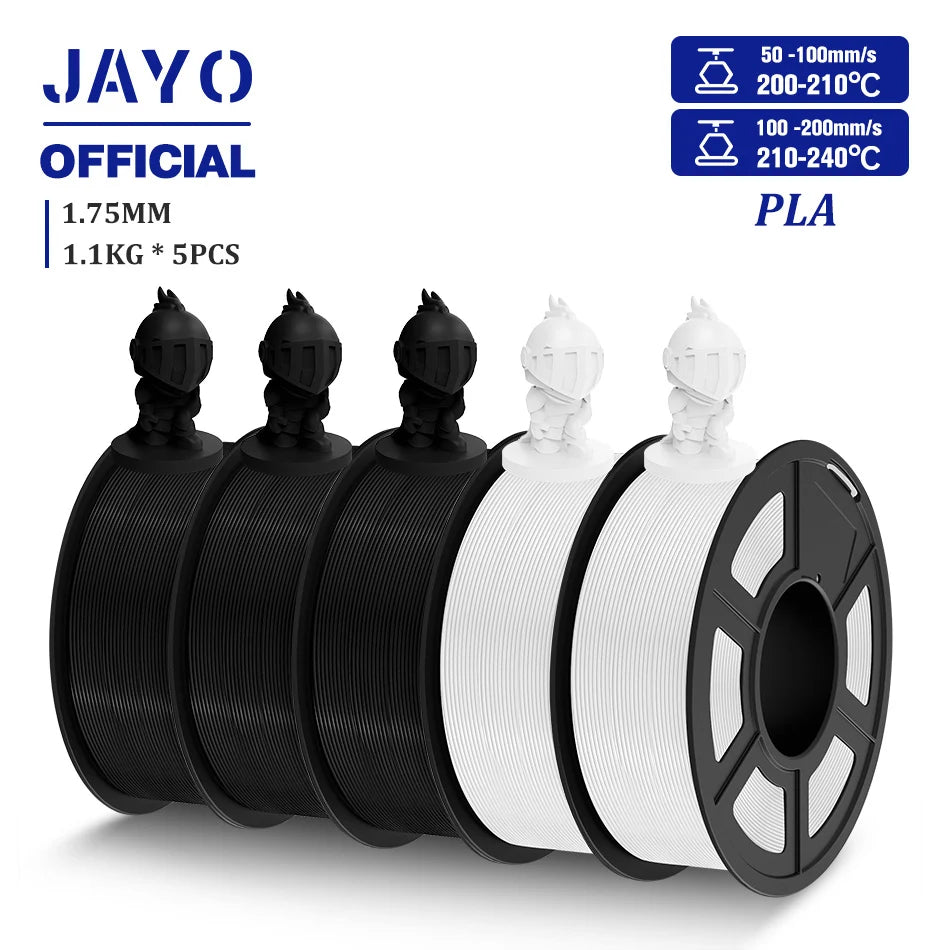 JAYO 3D Filament PLA/PLA META/PETG/SILK PLA+/Wood/PLA Marblel/ APLA 1.75mm 5Roll 1.1KG/0.5KG 3D Printer Filament for 3D Printer