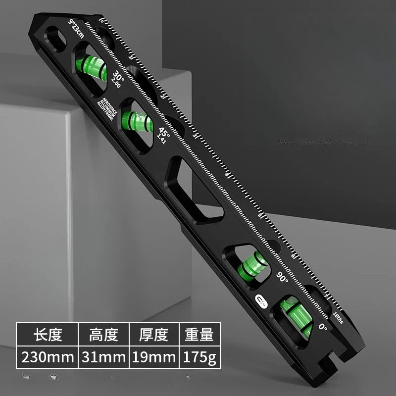 High-precision Strong Magnetism Bubble Level Solid Cast Aluminum Construction Spirit Level V-Groove & Magnet Track Angle Finder