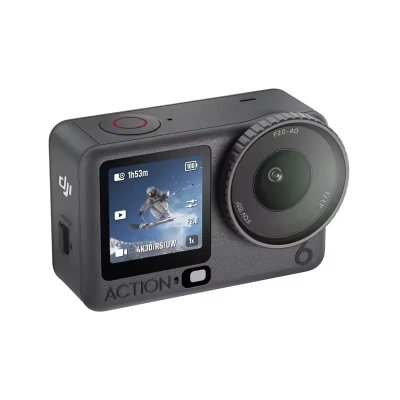 DJI Osmo Action 6 All-New 1/1.1-Inch Square Sensor Variable Aperture f/2.0-f/4.0 Cold-Resistant & 4-Hour Battery Life