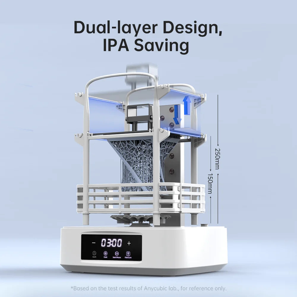 ANYCUBIC Wash & Cure 3 Plus Curing and Washing Machine For SLA LCD Resin 3D Printer Cleaning Size 228*128*250 mm