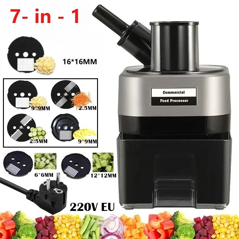 New Commercial Double Spout Vegetable Cutter 4 in 1 Multifunctional Dicing Shredding Slicing Cutting Strips Vegetables