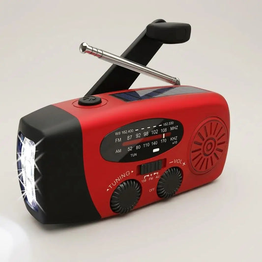 Portable Solar Hand Crank Radio with 2000mAh Power Bank Emergency Weather Radio AM FM NOAA Weather Alert LED Flashlight Survival Gear for Home Blackout Severe Weather Camping Hurricane Preparedness Emergency Kit for Home Offi