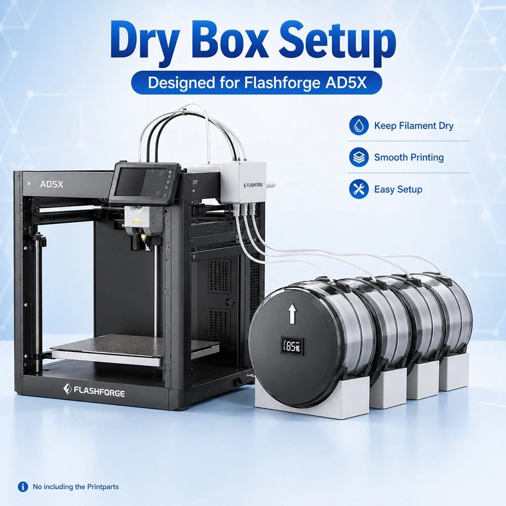 For FlashForge AD5X Filament Dry Box Environment for Drying Filaments to Improve Print Quality Kit For AD5X