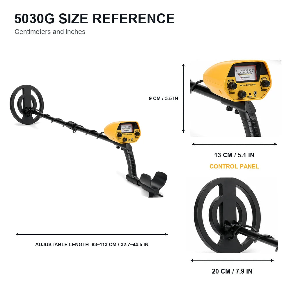 Metal Detector Kit for Adults Waterproof Search Coil Adjustable Stem Gold Coin Jewelry Treasure Finder with Headphones Carry Bag Analog Meter or Digital LCD for Beach Park Field Camping Outdoor Use