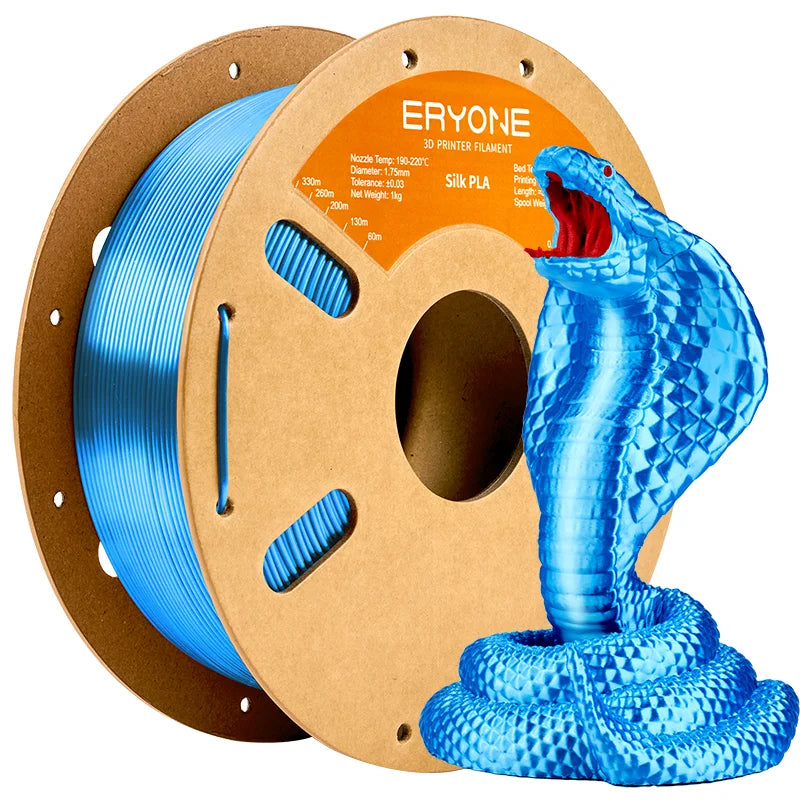 ERYONE 1KG Silk PLA 3D Printer Filament 1.75mm, Premium Silk Shiny Finish Single Color, Glossy Smooth Surface 1kg Spool