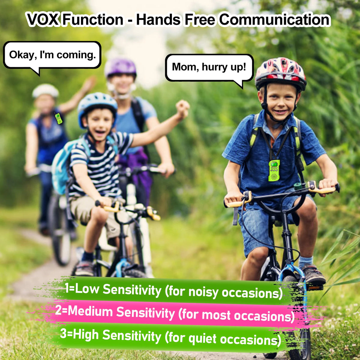 AWANFI Walkie Talkies 4 Packs Rechargeable  for kids, Long Range Flashlight 8 Channel, USB Type C for Camping, Hiking, Gifts
