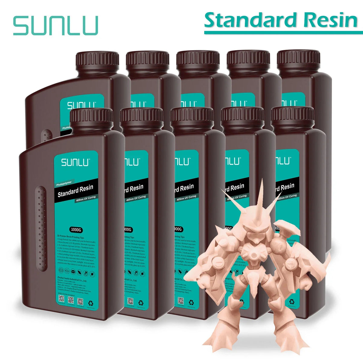 SUNLU Standard Photosensitive Resin for 3D Printing - Low Odor,High Precision,Easy to Use,Great for Beginners,Cost-Effective