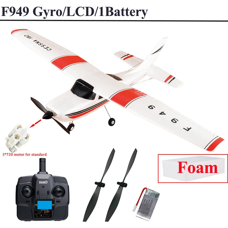 WLtoys F949 2.4G 3D6G 3Ch RC Airplane Fixed Wing Plane Outdoor Toys Drone RTF Upgrade Version Digital Servo F949S With Gyroscope