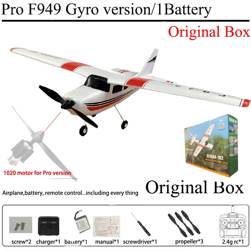 WLtoys F949 2.4G 3D6G 3Ch RC Airplane Fixed Wing Plane Outdoor Toys Drone RTF Upgrade Version Digital Servo F949S With Gyroscope