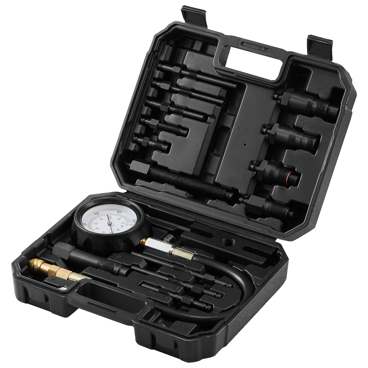 SucceBuy Diesel Engine Compression Tester 18 pcs Cylinder Pressure Test Tool Kit Diesel Injector Tester Check Cylinder For Truck