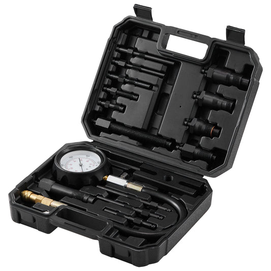 SucceBuy Diesel Engine Compression Tester 18 pcs Cylinder Pressure Test Tool Kit Diesel Injector Tester Check Cylinder For Truck