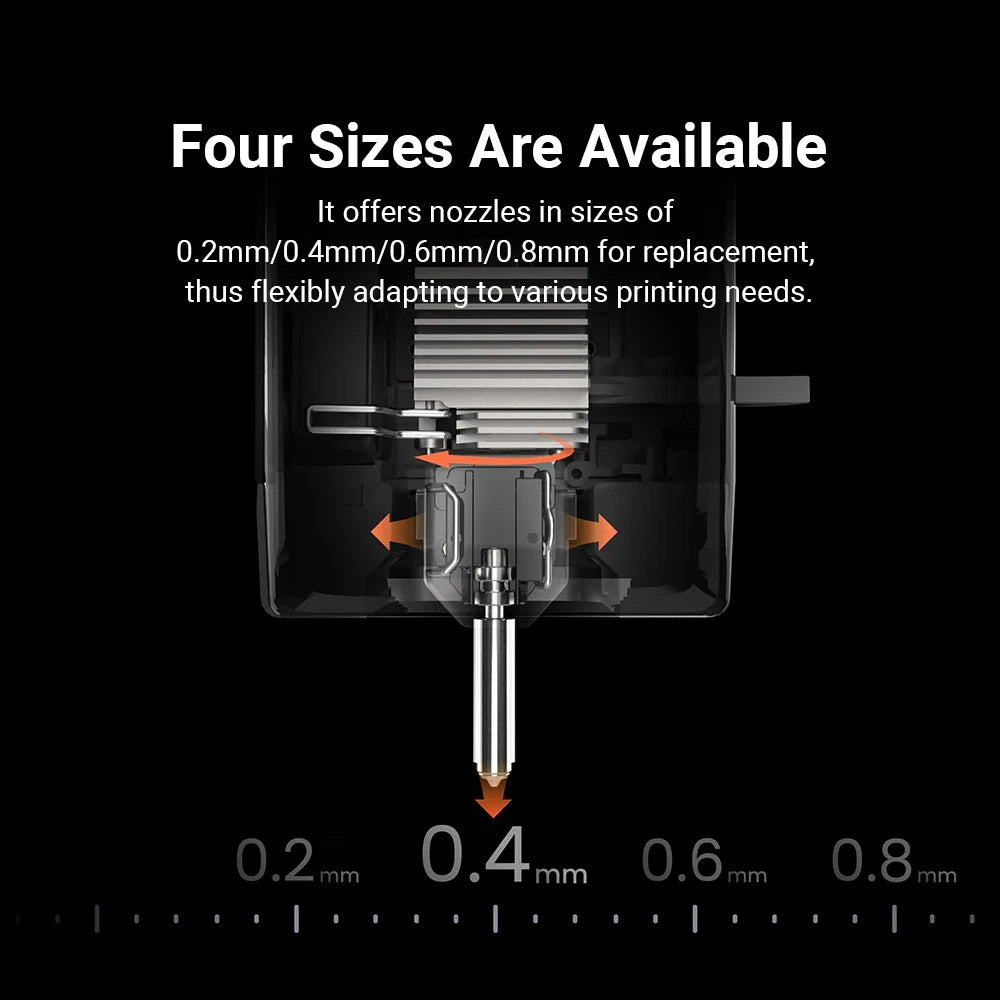 Anycubic Kobra X/Kobra 4 Bimetal Hotend Nozzle Kit 0.2 0.4 0.6 0.8mm Heating Assembly with Silicone Wiper 3D Printer Accessories