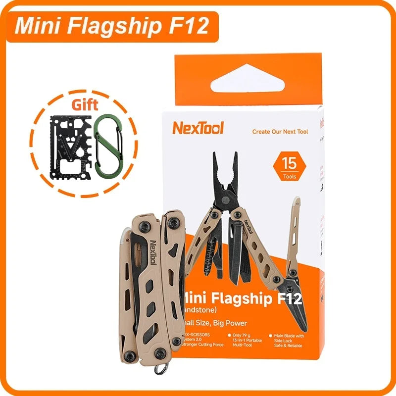 NexTool Mini Flagship F12 Multi Tool Pliers 13 In 1 Folding EDC Multitool Screwdriver File Ruler Outdoor Camping Tools