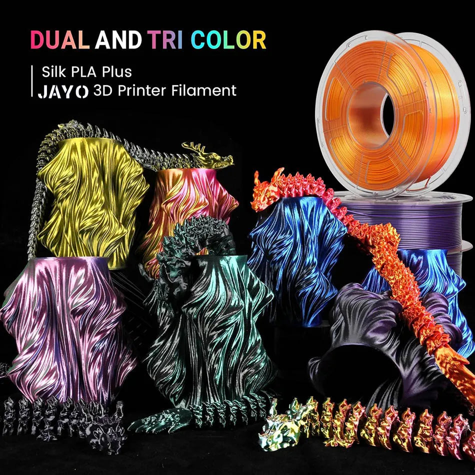JAYO 5 Rolls 3D Filament PLA/PLA META/PETG/SILK PLA+/Wood/PLA Marblel/ APLA 1.75mm1.1KG 3D Printer Filament for FDM Muticolor