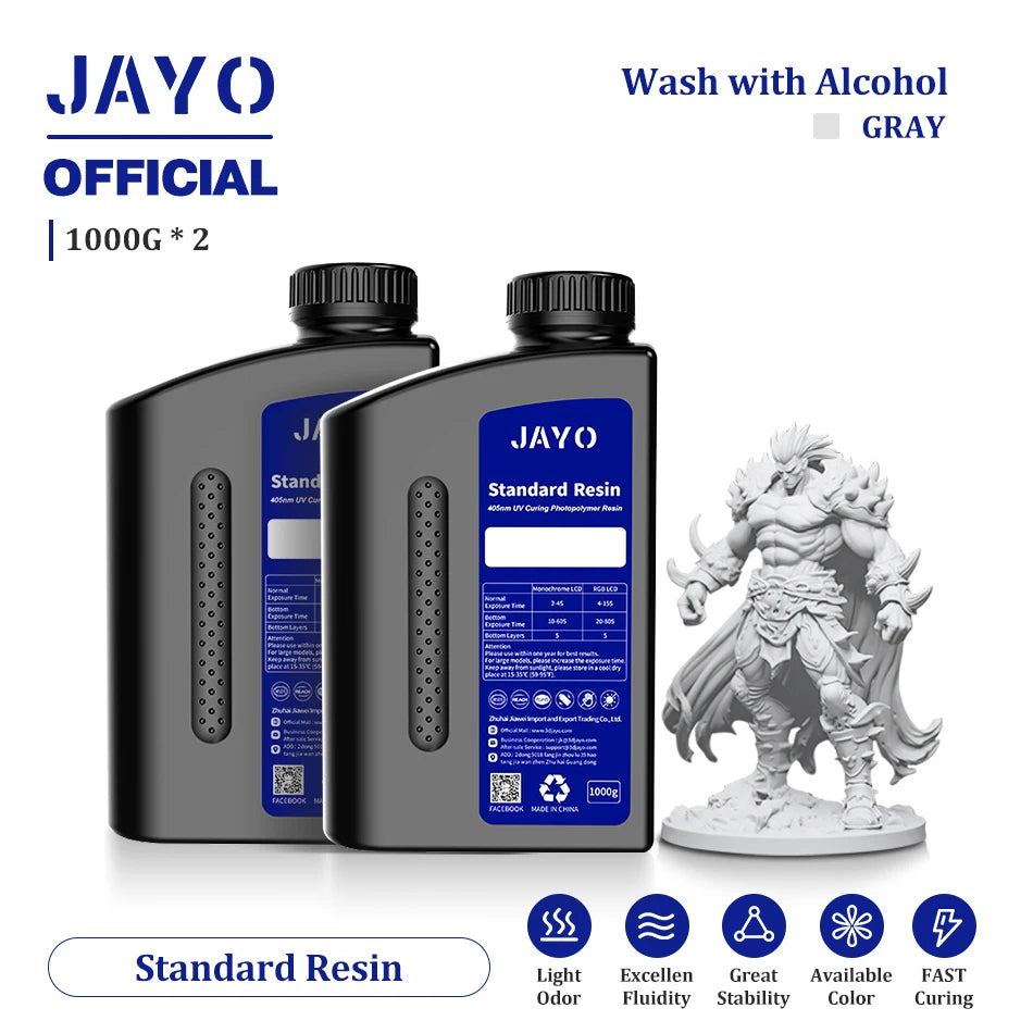JAYO 3D Printer Resin Fast Curing Standard/ Standard Plus/ 14K Standard/ ABS Like 3D Resin For LCD SLA DLP 3D Printers