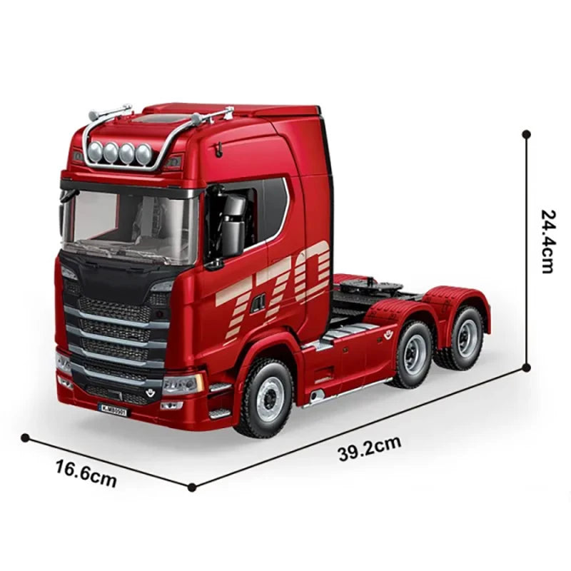 HUINA 1501 1/18 RC Truck 19CH 770S Alloy Tractor 2.4G Remote Control Engineering Trailer Truck with Light and Sound Toys