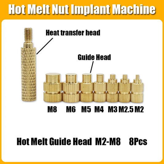 Brass Hot Melt Insert Knurled Nut Implant Machine Copper Nut Thermal Conduction Implant Heat Insertion Tool 3D Printer Plastic