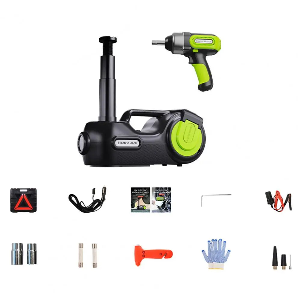 Electric Hydraulic Jack, Portable Car Emergency Tool Kit With Window-Breaking Hammer, Multi-function Emergency Escape Tools