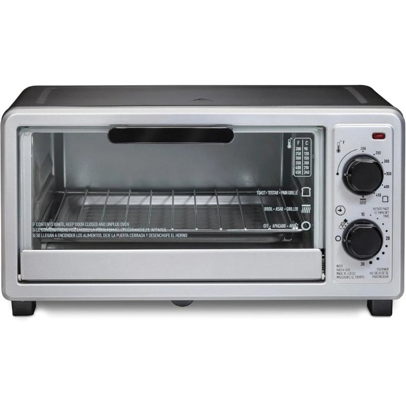 4 Slice Countertop Toaster Oven with Timer and Toast Function