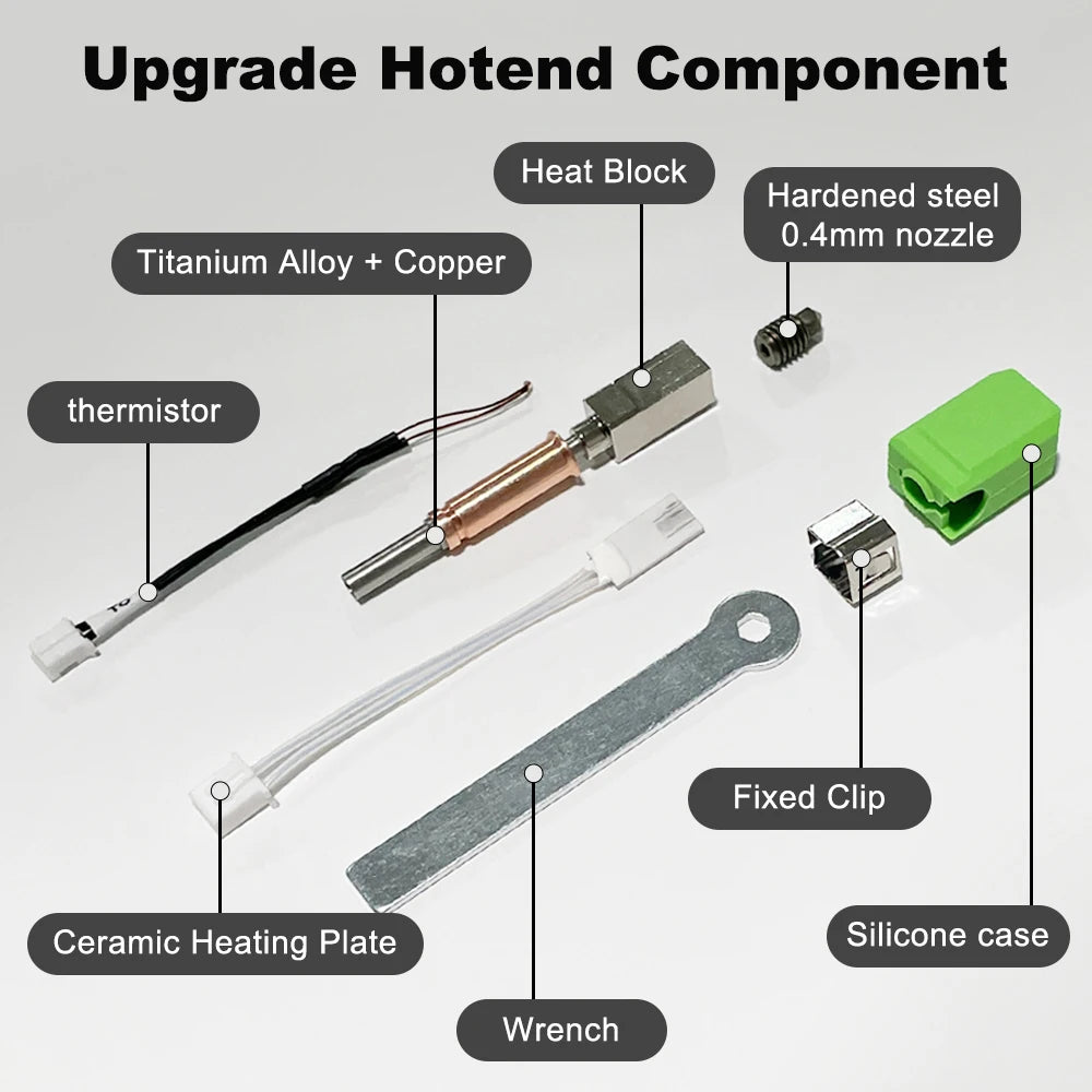 Upgraded Hotend kit For Anycubic Kobra 3 Bi metal Heatbreak 24V 60W Ceramic Hot End Thermistor Nozzle For Anycubic Kobra 3 Combo