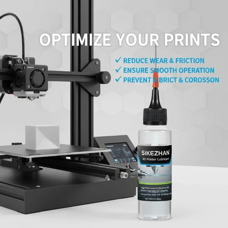 3D Printer Maintenance Kit,Lubricant Oil + Braided Cleaning Rope, Smooth Lubrication & Residue Removal for Rails Screws Nozzles