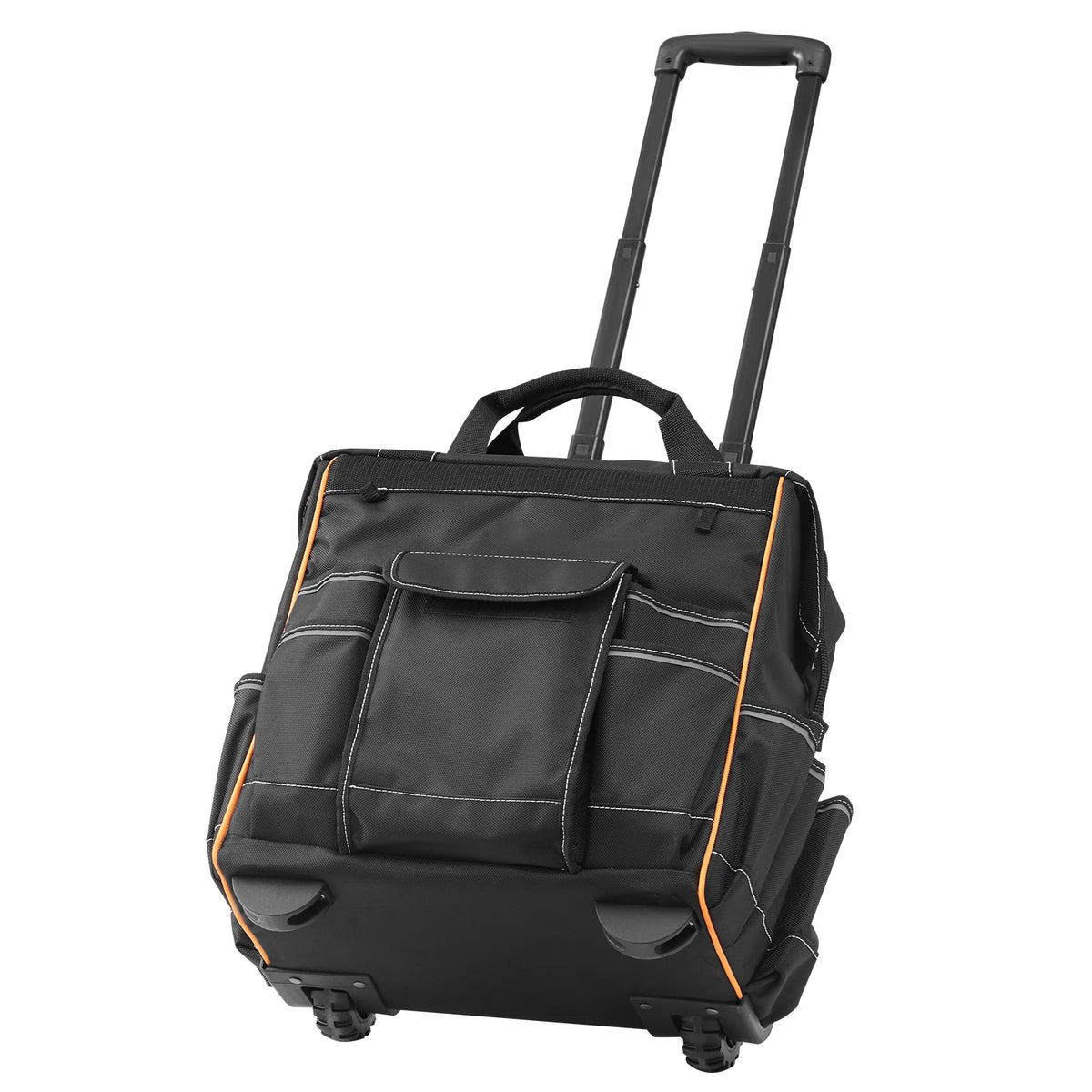 SucceBuy Rolling Tool Bag 110 lbs Load Capacity 25 Pockets Adjustable Handle & Stable Organizers with Wheels for Construction