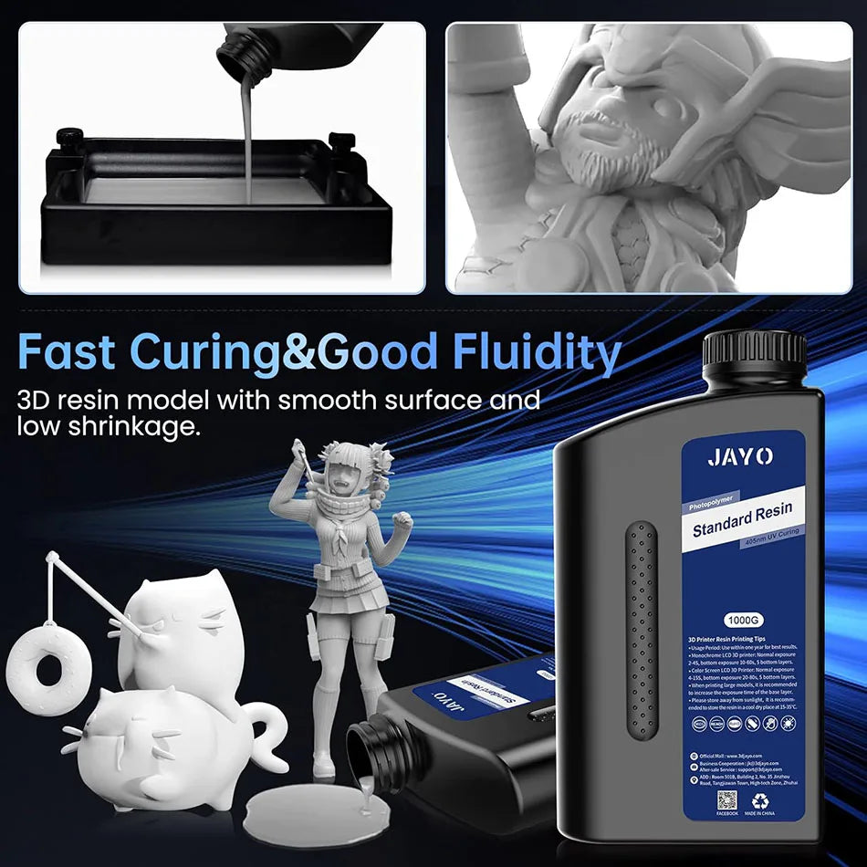 JAYO 3D Printer Resin Fast Curing Standard/ Standard Plus/ 14K Standard/ ABS Like 3D Resin For LCD SLA DLP 3D Printers