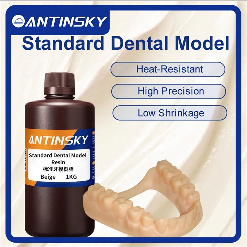 Antinsky Standard Dental Model Resin 405nm1KG for HeyGears/Phrozen LCD 3D Printer Heat Resistant 3D Dental Resin