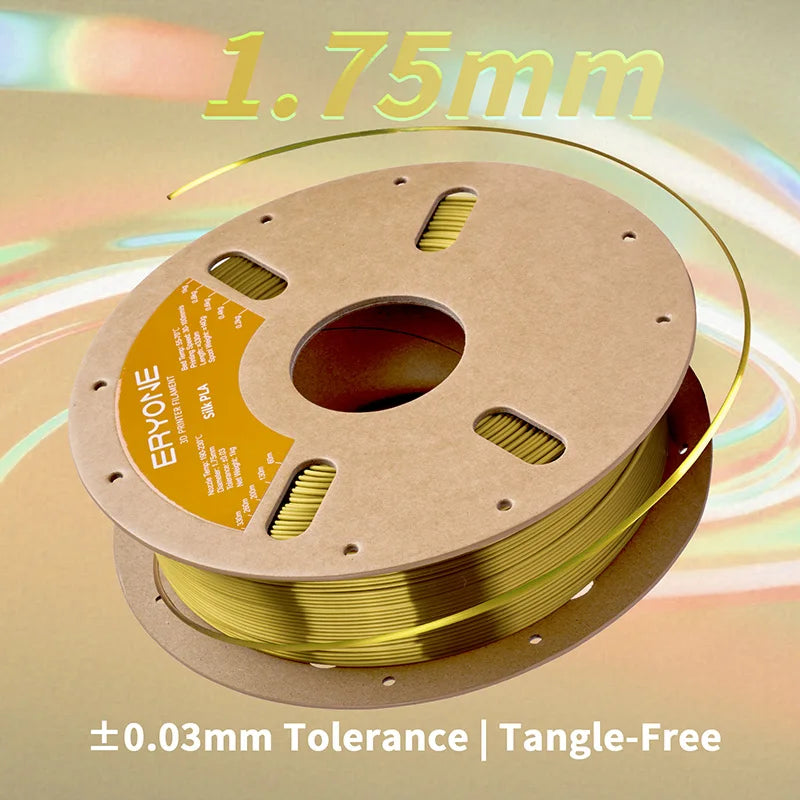 ERYONE 1KG Silk PLA 3D Printer Filament 1.75mm, Premium Silk Shiny Finish Single Color, Glossy Smooth Surface 1kg Spool