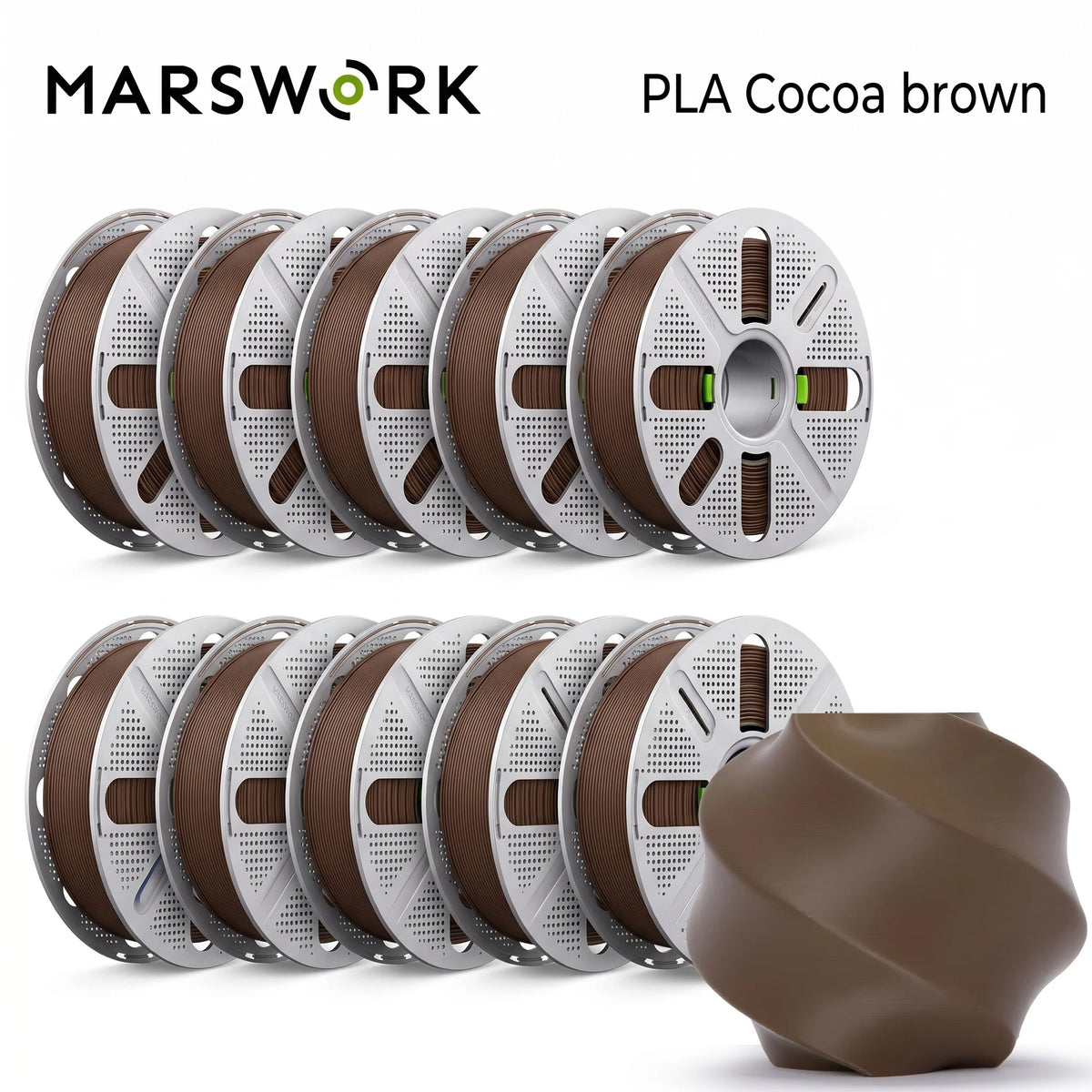 MarsWork Reusable Filament Double-finger pressing design Fit AMS recognition of Bambu Lab Printers PLA Basic 2.0 10kg 1.75mm Filament 1roll/1kg (2.2lbs)