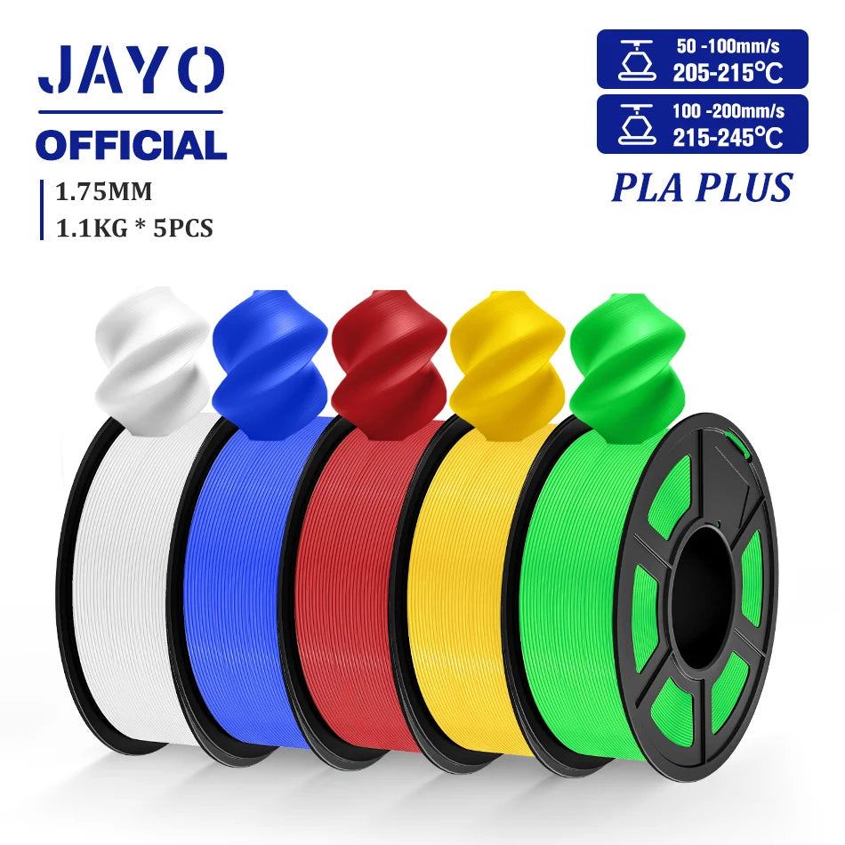 JAYO 5 Rolls 3D Filament PLA/PLA META/PETG/SILK PLA+/Wood/PLA Marblel/ APLA 1.75mm1.1KG 3D Printer Filament for FDM Muticolor