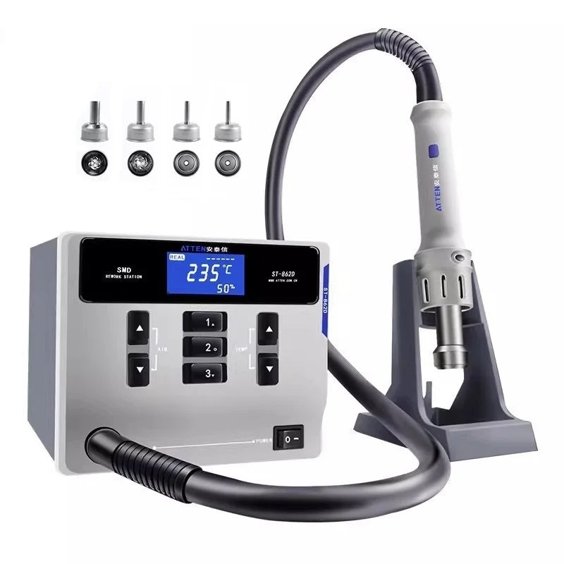 ATTEN ST-862D Hot Air Gun Soldering Station Lead-free 110V 1000W BGA Rework Station Sleep Desoldering Station PCB Chip Repair ﻿