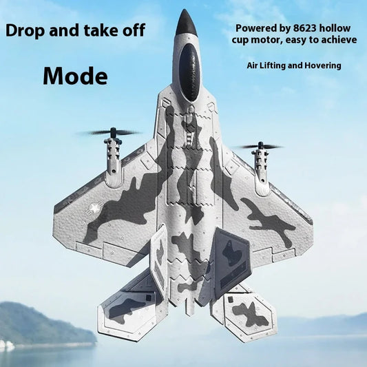 Bm16 Four-Channel F22 Fighter Jet, Vertical Crane, Fixed-Wing Remote-Controlled Foam Glider, Aircraft Model, Boys' Toy