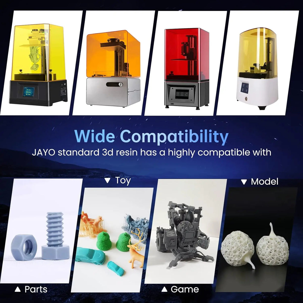 JAYO Standard /ABS-Like/ Water Wash 3D Printer UV Resin 405nm 2 Bottles For LCD 3D Printer Material For Printing Easy to Print