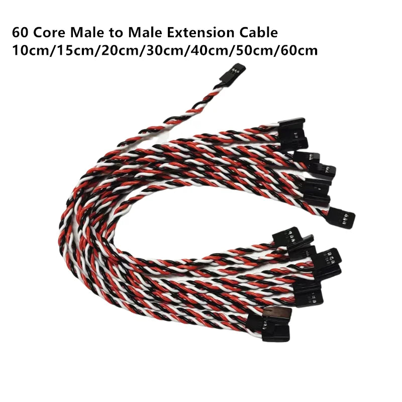 Male to Male Servo Extension Cable 60 Core Anti Plug Lead Cord Wire JR Futaba Plug Connector 10pcs/Lot Flight Control RC Parts