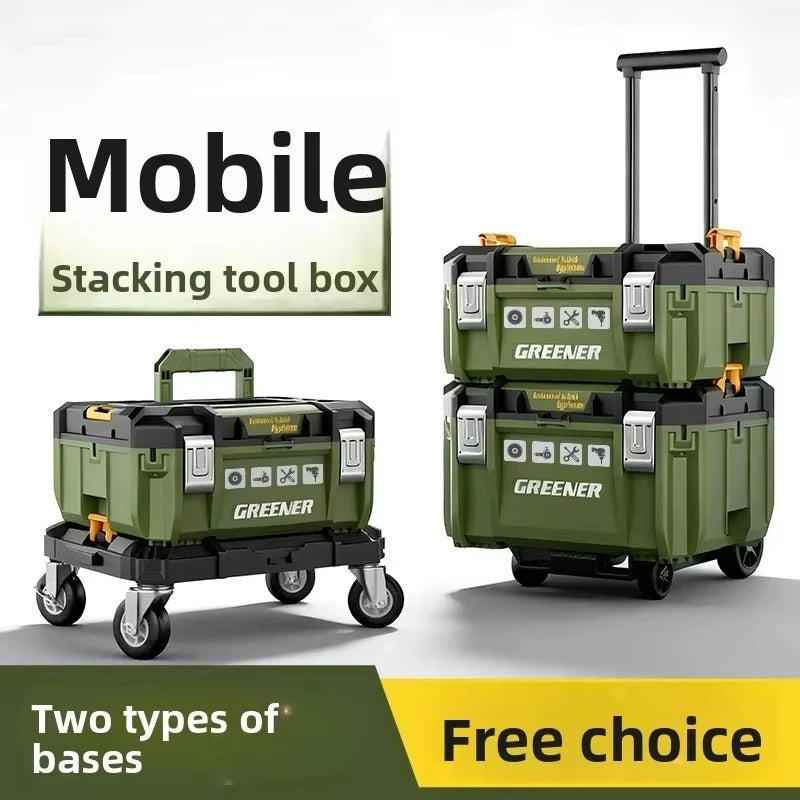 Multi Functional Large Capacity Stackable Toolbox Set, Large Hardware Widened Storage Box