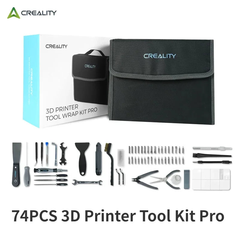 Creality 74Pcs 3D Printer Tool Kit Bag Pro for 3D Print Removing Repairing Filament Cutting Cleaning Needles Nose Plier