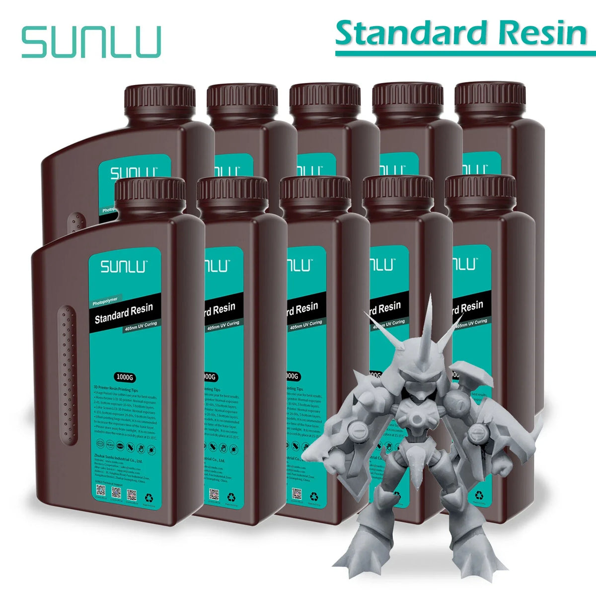 SUNLU Standard Photosensitive Resin for 3D Printing - Low Odor,High Precision,Easy to Use,Great for Beginners,Cost-Effective