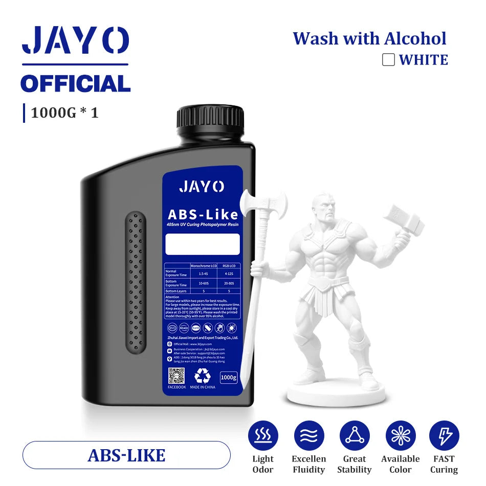 JAYO 3D Printer Resin Fast Curing Standard/ Standard Plus/ 14K Standard/ ABS Like 3D Resin For LCD SLA DLP 3D Printers