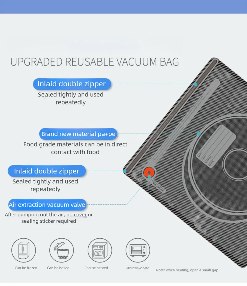 3D Upgraded Black Filament Storage Bag PLA ABS PETG Vacuum Bag Dryer Safekeep Humidity Resistant Sealing Bags Keep Filament Dry