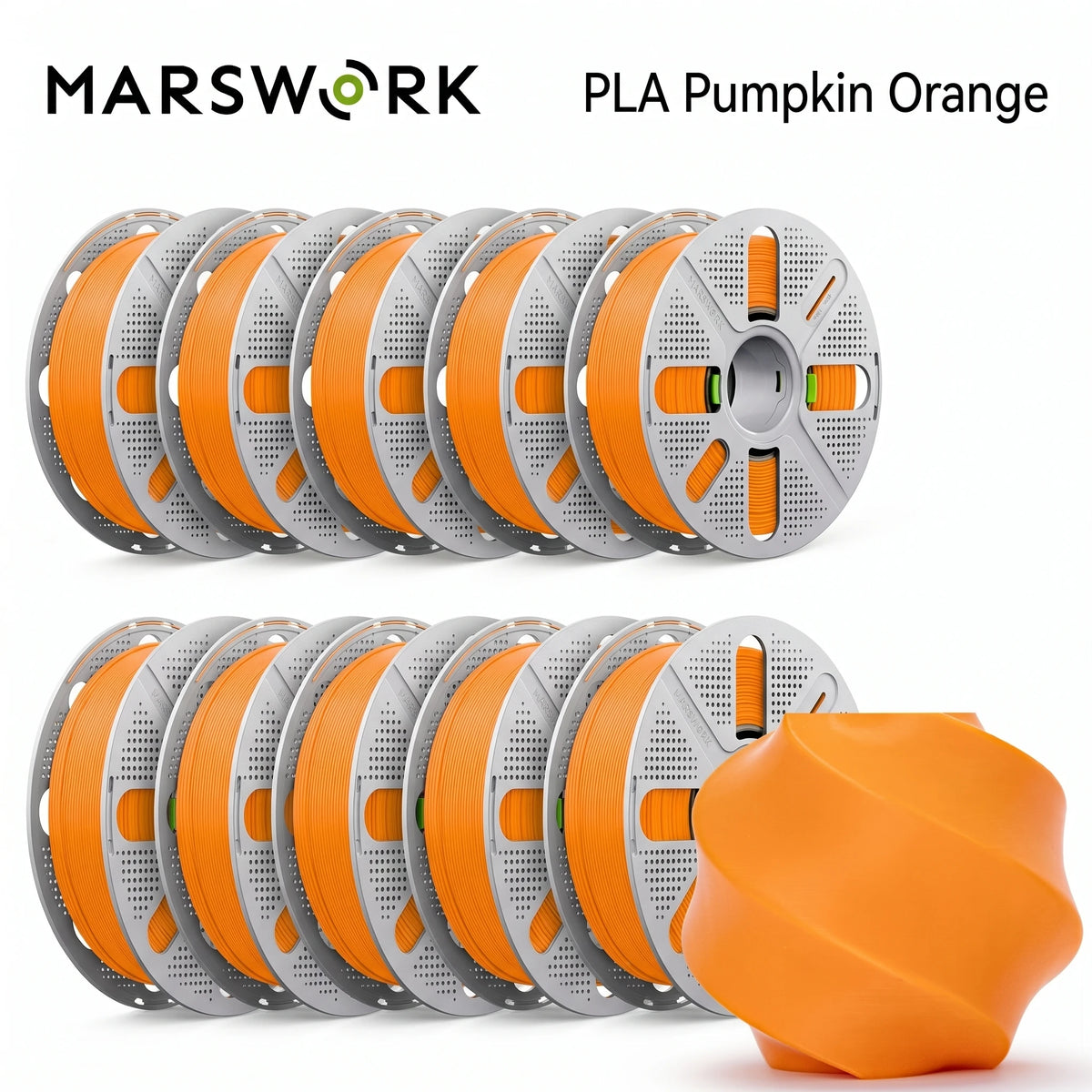 MarsWork Reusable Filament Double-finger pressing design Fit AMS recognition of Bambu Lab Printers PLA Basic 2.0 10kg 1.75mm Filament 1roll/1kg (2.2lbs)