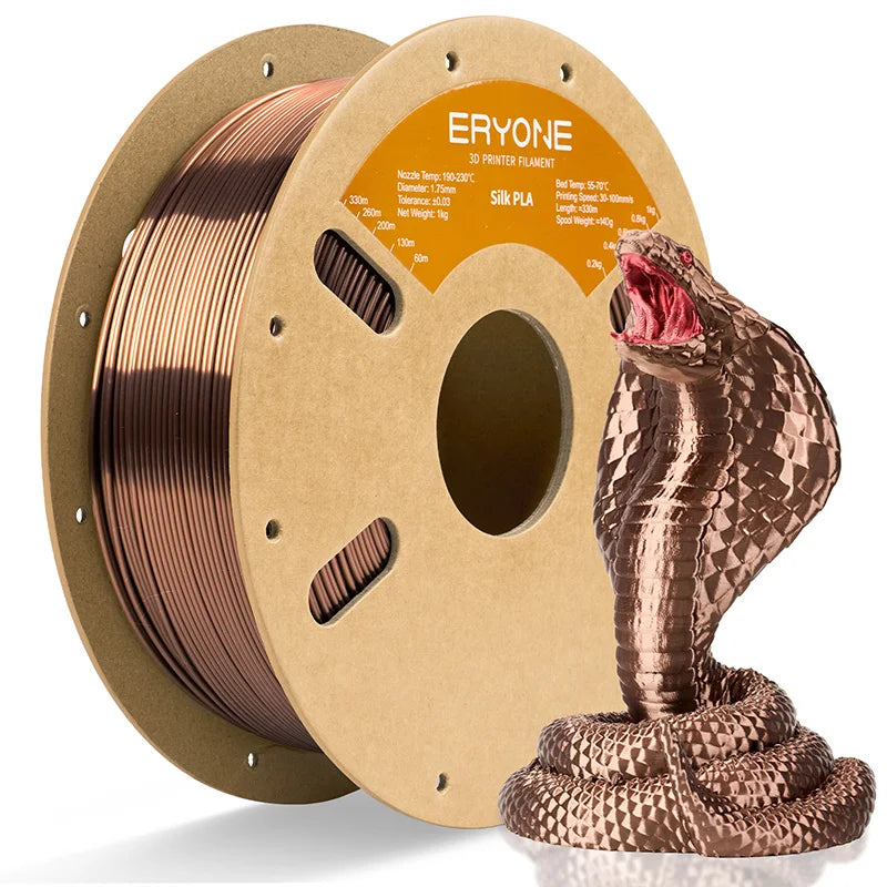 ERYONE 1KG Silk PLA 3D Printer Filament 1.75mm, Premium Silk Shiny Finish Single Color, Glossy Smooth Surface 1kg Spool
