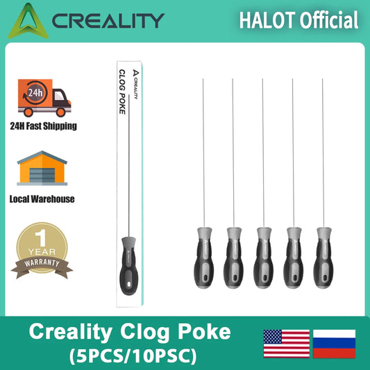 5PCS /10 PCS Creality Clog Poke Soft Rubber Handle Extended Cleaning Rod for 3D Printer Hotend Repair Tool 3d Printer Parts