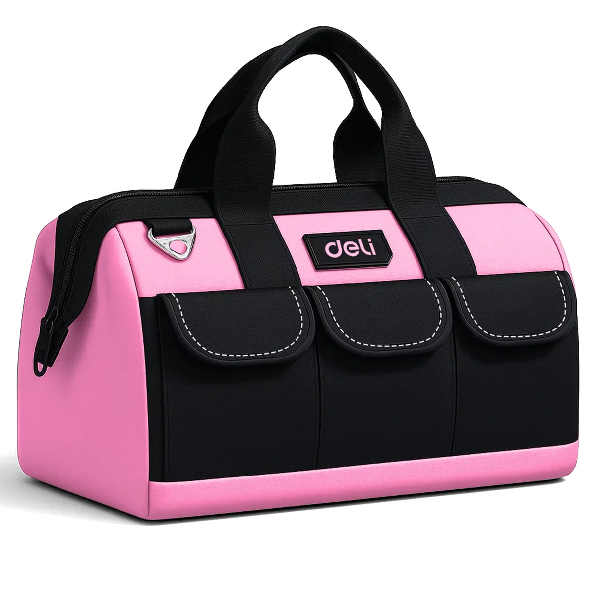 Deli 13 Inch Tool Bag Oxford Cloth Waterproof Double Sided Pockets with Shoulder Strap for Mechanics HVAC Engineers