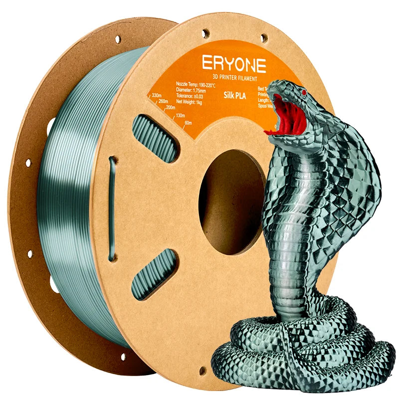 ERYONE 1KG Silk PLA 3D Printer Filament 1.75mm, Premium Silk Shiny Finish Single Color, Glossy Smooth Surface 1kg Spool