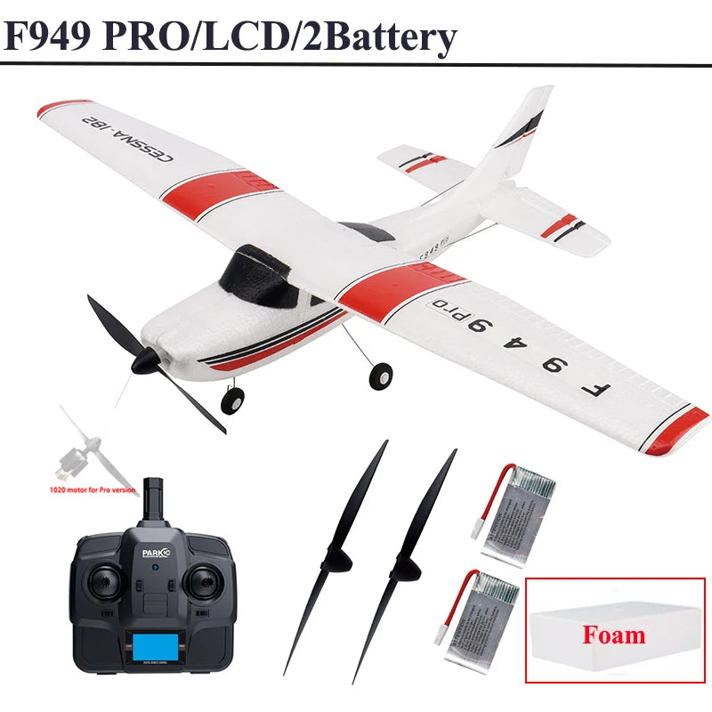 WLtoys F949 2.4G 3D6G 3Ch RC Airplane Fixed Wing Plane Outdoor Toys Drone RTF Upgrade Version Digital Servo F949S With Gyroscope